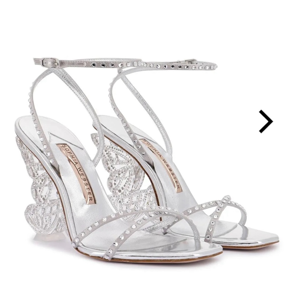 Sophia Webster Silver Strappy Heels